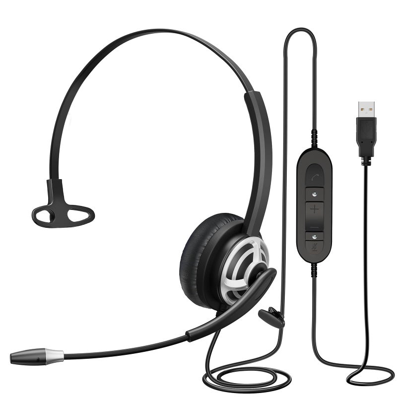MAIRDI USB Headset with Microphone for PC, Computer Headset with Mic Noise Canceling for Laptop Teams Zoom Office Call Center Voip Telephone Calls, Dictation Headset for Dragon Naturelly Speaking - Image 1